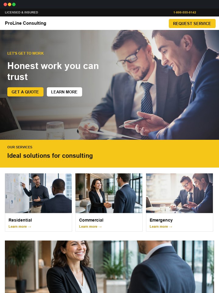 Bold yellow CTA
